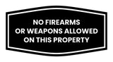 Fancy No Firearms or Weapons Allowed on this Property Wall or Door Sign