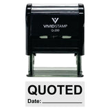Black Quoted With Date Line Self-Inking Office Rubber Stamp