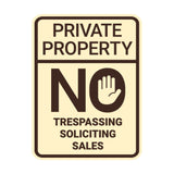 Portrait Round Private Property No Trespassing No Soliciting No Sales Wall or Door Sign