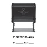 Black Faxed Scanned By Date Self Inking Rubber Stamp