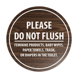 Signs ByLITA Circle Please Do Not Flush Etiquette Sign