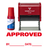 Approved By Date Self Inking Rubber Stamp Combo with Refill