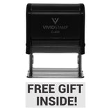 Black Free Gift Inside Self-Inking Office Rubber Stamp