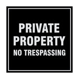 Square Private Property Sign with Adhesive Tape, Mounts On Any Surface, Weather Resistant