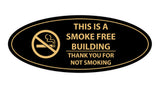 Oval THIS IS A SMOKE FREE BUILDING THANK YOU FOR NOT SMOKING Sign