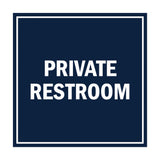 Square Private Restroom Sign with Adhesive Tape, Mounts On Any Surface, Weather Resistant