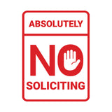 Portrait Round Absolutely No Soliciting Wall or Door Sign