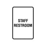 Portrait Round Staff Restroom Sign With Adhesive Tape