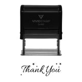 Black THANK YOU w/ Stars Self Inking Rubber Stamp