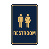 Portrait Round Unisex Restroom Sign with Adhesive Tape, Mounts On Any Surface, Weather Resistant