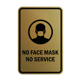 Signs ByLITA Portrait Round No Face Mask No Service Sign