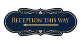 Designer Reception This Way Left Arrow Wall or Door Sign