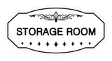 White Victorian Storage Room Sign