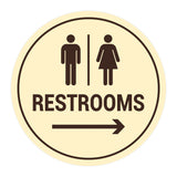 Signs ByLITA Circle Restrooms Right Arrow Sign