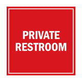 Square Private Restroom Sign with Adhesive Tape, Mounts On Any Surface, Weather Resistant
