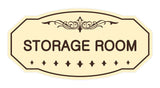 Ivory / Dark Brown Victorian Storage Room Sign