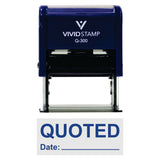 Blue Quoted With Date Line Self-Inking Office Rubber Stamp