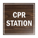 Signs ByLITA Square CPR Station Sign with Adhesive Tape, Mounts On Any Surface, Weather Resistant, Indoor/Outdoor Use