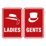 Portrait Round Ladies And Gents Sign Set