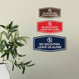 Fancy No Soliciting Leave Us Alone Wall or Door Sign