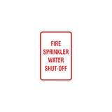 Portrait Round Fire Sprinkler Water Shut-Off Sign
