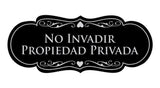 Signs ByLITA Designer Spanish No invadir propiedad privada Sign