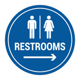 Signs ByLITA Circle Restrooms Right Arrow Sign