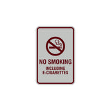 Signs ByLITA Portrait Round No Smoking Including E-Cigarettes Sign with Adhesive Tape, Mounts On Any Surface, Weather Resistant, Indoor/Outdoor Use