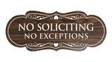Signs ByLITA Designer No Soliciting No Exceptions Sign
