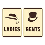 Portrait Round Ladies And Gents Sign Set