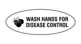 Oval Wash Hands For Disease Control Sign