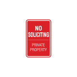 Portrait Round No Soliciting Private Property Sign