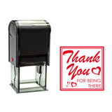 Red Square Thank You For Being There Self Inking Rubber Stamp Size 1-5/8"