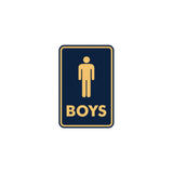 Signs ByLITA Portrait Round Boys (male bathroom icon) Sign with Adhesive Tape, Mounts On Any Surface, Weather Resistant, Indoor/Outdoor Use