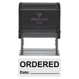 Black Ordered With Date Line Self-Inking Office Rubber Stamp