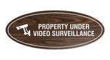 Oval Property Under Video Surveillance Sign