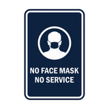 Signs ByLITA Portrait Round No Face Mask No Service Sign