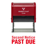 Red Second Notice Past Due Self Inking Rubber Stamp
