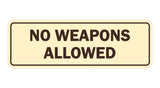 Standard No Weapons Allowed Sign