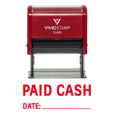 Paid Cash With Date Line Self Inking Rubber Stamp