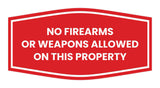 Fancy No Firearms or Weapons Allowed on this Property Wall or Door Sign