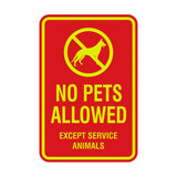 Signs ByLITA Portrait Round No Pets Allowed Except Service Animals Sign