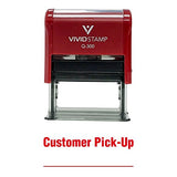 Red Customer Pick-Up Self Inking Rubber Stamp