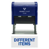 Blue DIFFERENT ITEMS Self-Inking Office Rubber Stamp