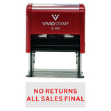 No Returns All Sales Final Self Inking Rubber Stamp