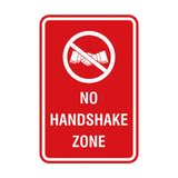 Portrait Round No Handshake Zone Sign
