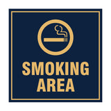 Square Smoking Area Sign with Adhesive Tape, Mounts On Any Surface, Weather Resistant