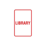 Portrait Round Library Sign with Adhesive Tape, Mounts On Any Surface, Weather Resistant