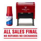 All Sales Final No Refunds Self Inking Rubber Stamp Combo with Refill