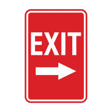 Portrait Round Exit Right Arrow Sign with Adhesive Tape, Mounts On Any Surface, Weather Resistant